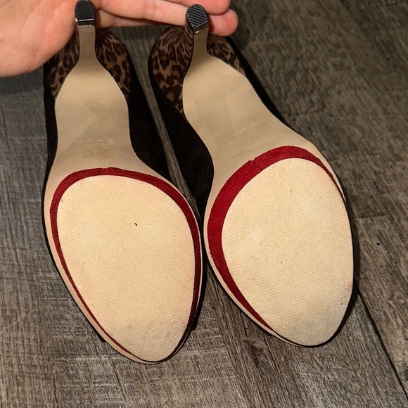 Elle Black and Red Peep Toe Stilettos - Picture 4 of 4